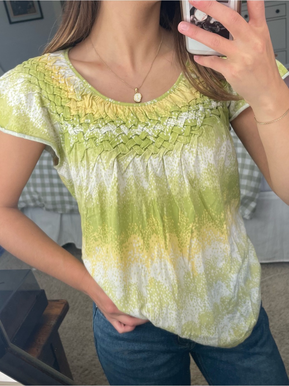 Vintage Y2K Scoop Neck Cap Sleeve Blouse